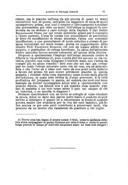 Archivio di patologia infantile