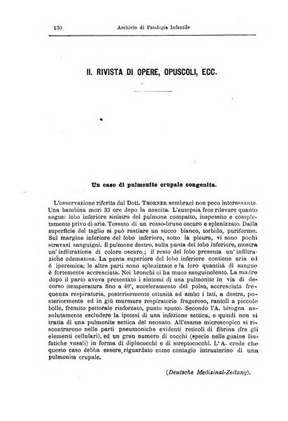 Archivio di patologia infantile