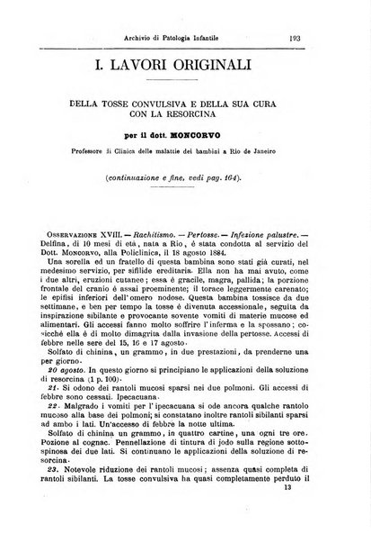 Archivio di patologia infantile