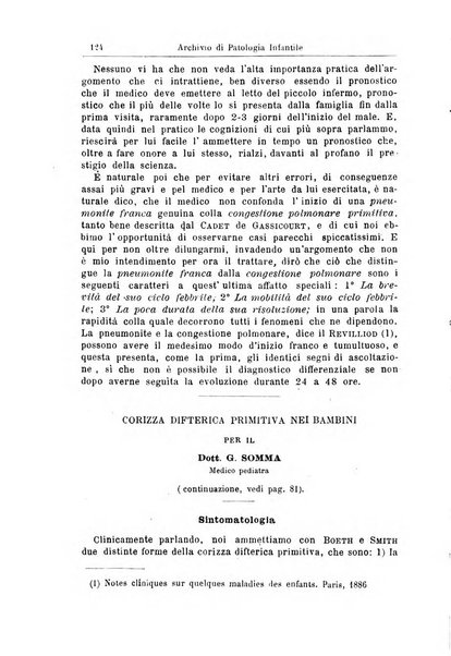 Archivio di patologia infantile