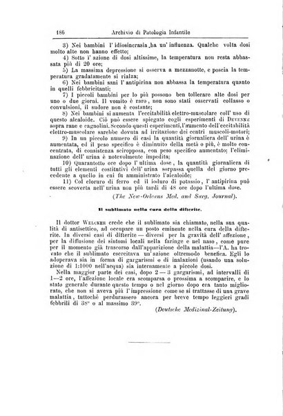 Archivio di patologia infantile