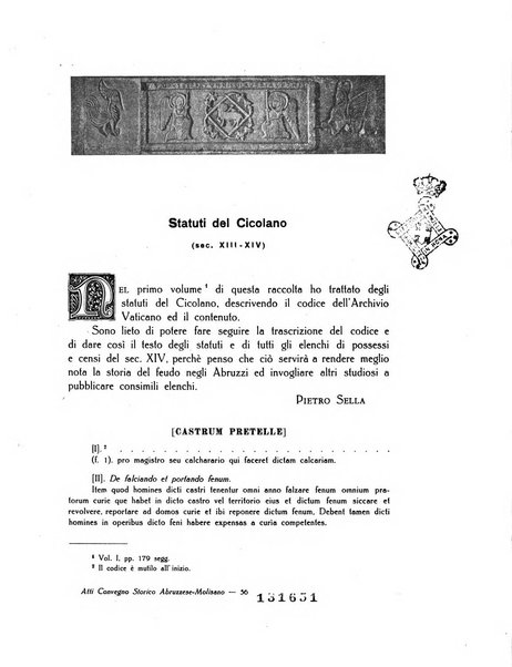 Atti e memorie del Convegno storico abruzzese-molisano