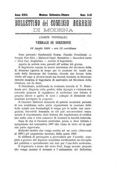 Bollettino del Comizio agrario e della Consociazione italiana pel miglioramento degli animali da cortile, frutta ed ortaggi