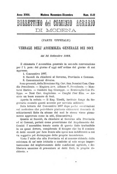 Bollettino del Comizio agrario e della Consociazione italiana pel miglioramento degli animali da cortile, frutta ed ortaggi