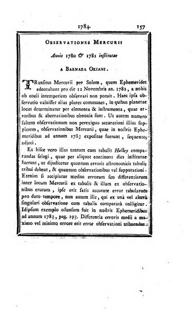 Ephemerides astronomicae. Anni...ad meridianum mediolanensem