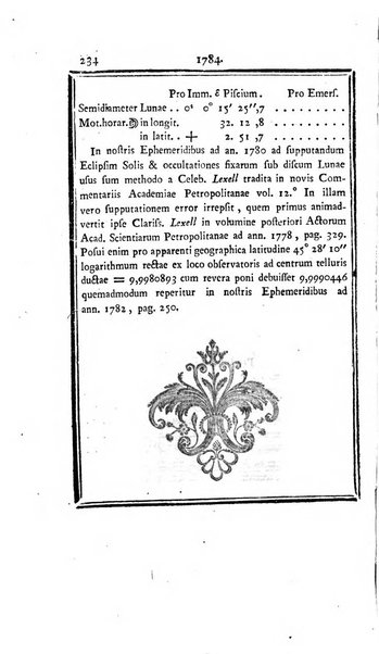 Ephemerides astronomicae. Anni...ad meridianum mediolanensem