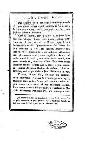 Ephemerides astronomicae. Anni...ad meridianum mediolanensem