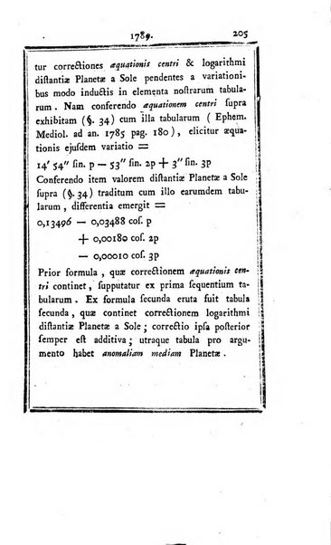 Ephemerides astronomicae. Anni...ad meridianum mediolanensem