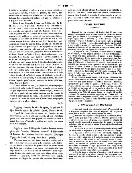 L'indicatore modenese giornale di lettere, industria e varieta con bollettino commerciale