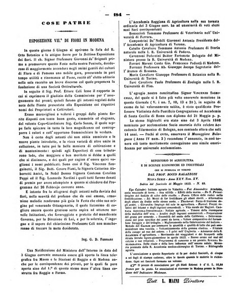 L'indicatore modenese giornale di lettere, industria e varieta con bollettino commerciale