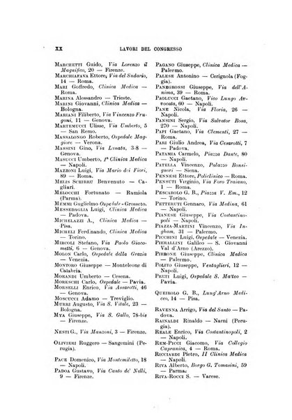 Lavori dei congressi di medicina interna