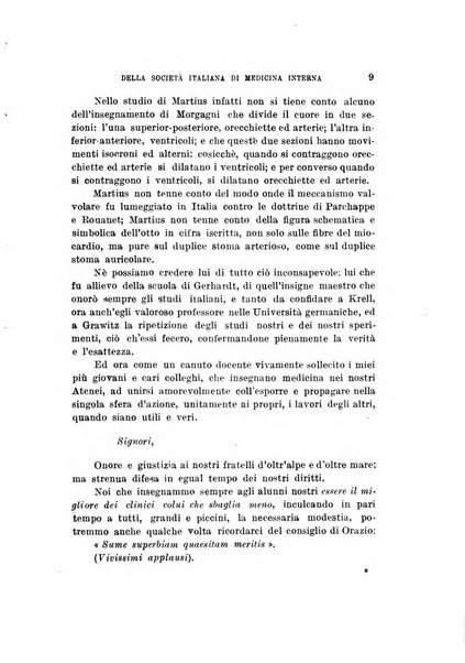 Lavori dei congressi di medicina interna