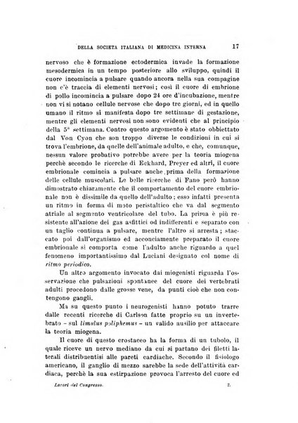 Lavori dei congressi di medicina interna