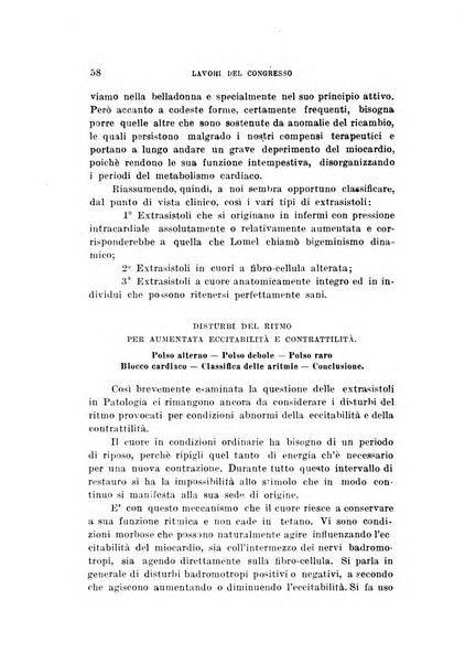 Lavori dei congressi di medicina interna