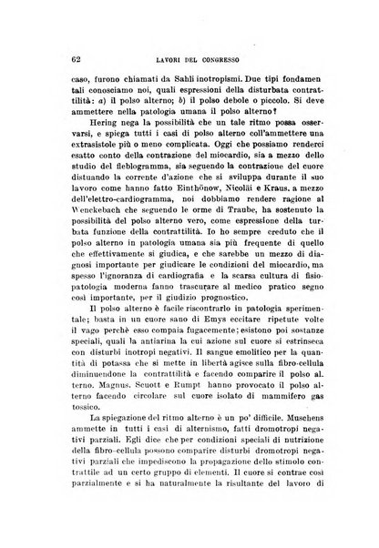 Lavori dei congressi di medicina interna