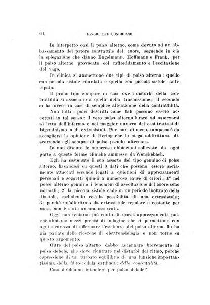 Lavori dei congressi di medicina interna