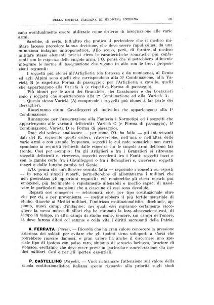 Lavori dei congressi di medicina interna