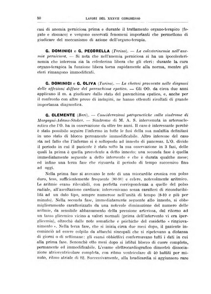 Lavori dei congressi di medicina interna
