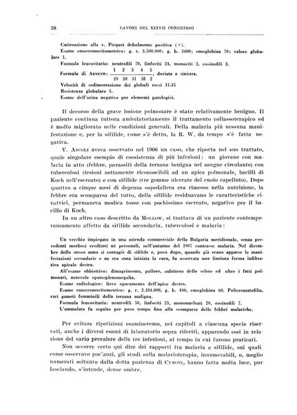 Lavori dei congressi di medicina interna