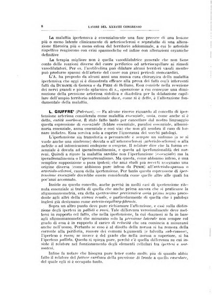 Lavori dei congressi di medicina interna