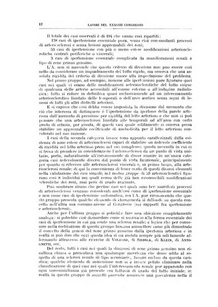 Lavori dei congressi di medicina interna