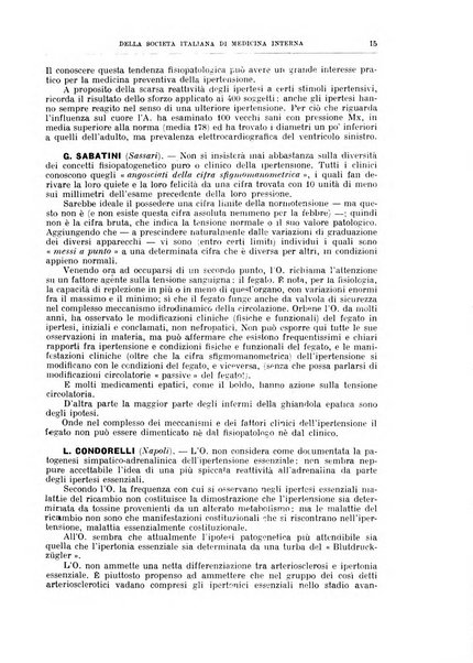 Lavori dei congressi di medicina interna