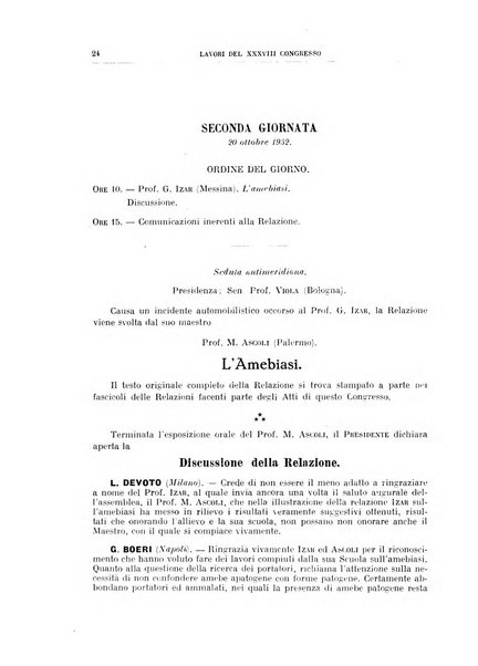 Lavori dei congressi di medicina interna