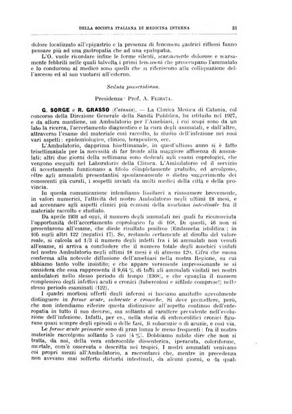 Lavori dei congressi di medicina interna