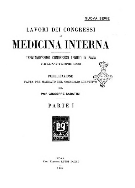 Lavori dei congressi di medicina interna