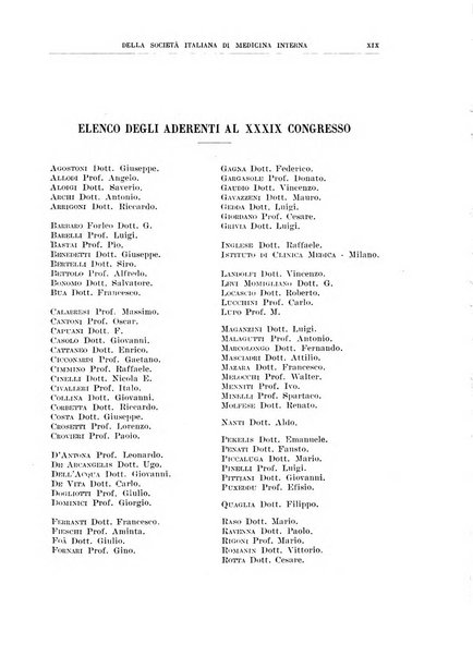 Lavori dei congressi di medicina interna
