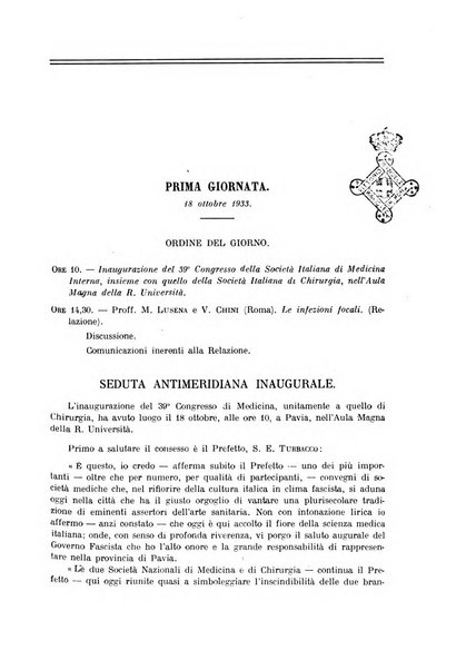 Lavori dei congressi di medicina interna