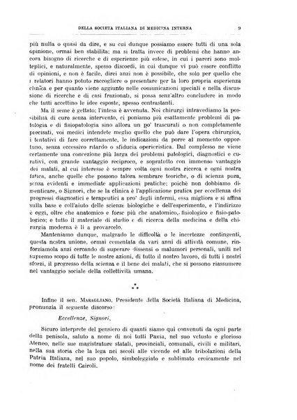 Lavori dei congressi di medicina interna