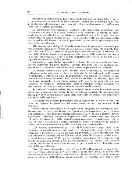 Lavori dei congressi di medicina interna