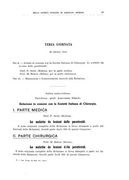 Lavori dei congressi di medicina interna