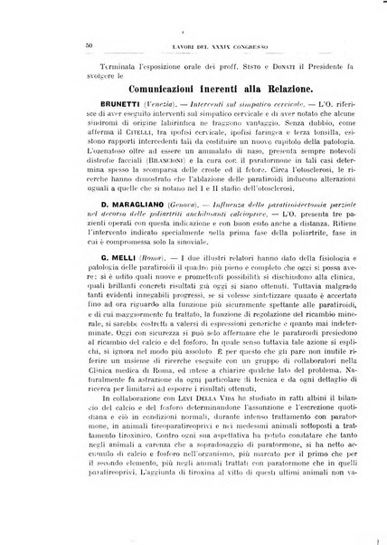 Lavori dei congressi di medicina interna