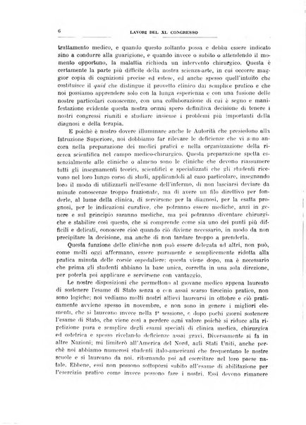 Lavori dei congressi di medicina interna