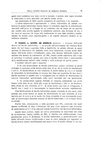 Lavori dei congressi di medicina interna