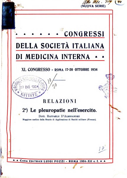 Lavori dei congressi di medicina interna