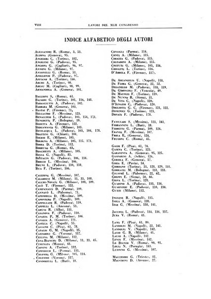 Lavori dei congressi di medicina interna