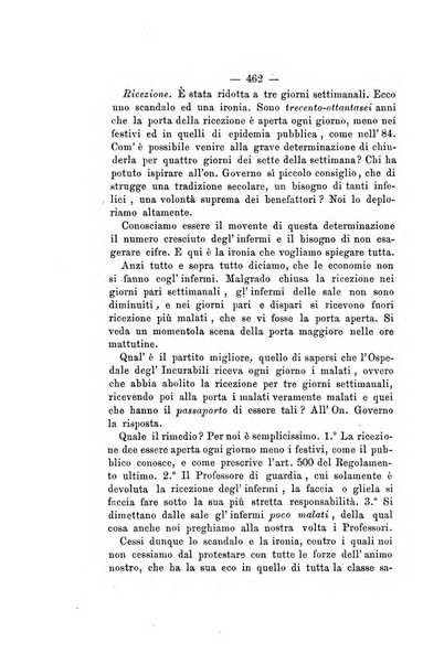 Gl'Incurabili giornale di medicina e chirurgia