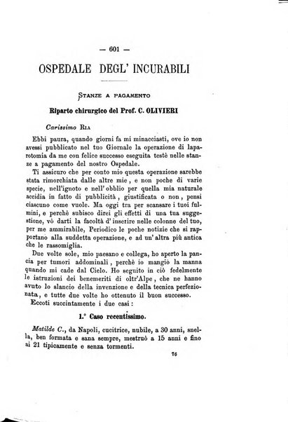 Gl'Incurabili giornale di medicina e chirurgia