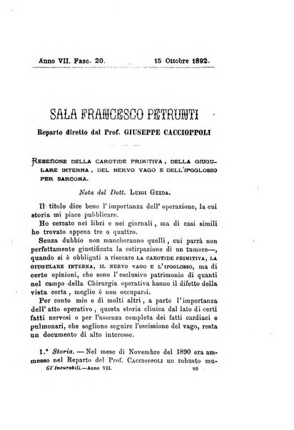 Gl'Incurabili giornale di medicina e chirurgia