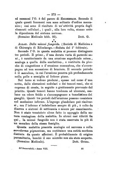 Gl'Incurabili giornale di medicina e chirurgia