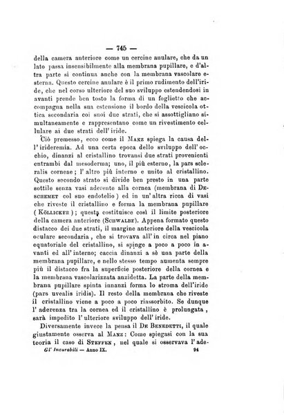 Gl'Incurabili giornale di medicina e chirurgia