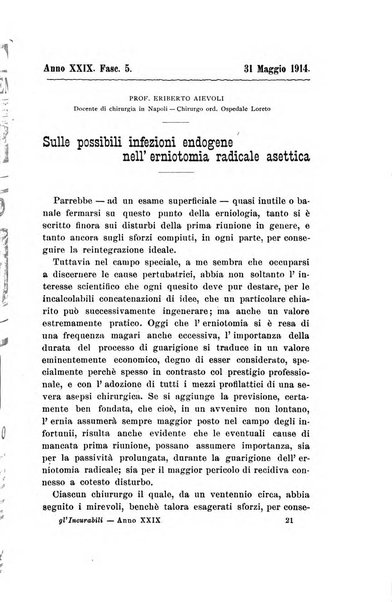 Gl'Incurabili giornale di medicina e chirurgia