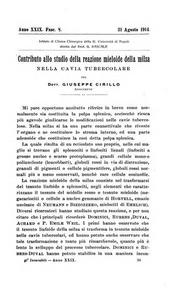 Gl'Incurabili giornale di medicina e chirurgia