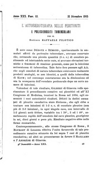 Gl'Incurabili giornale di medicina e chirurgia