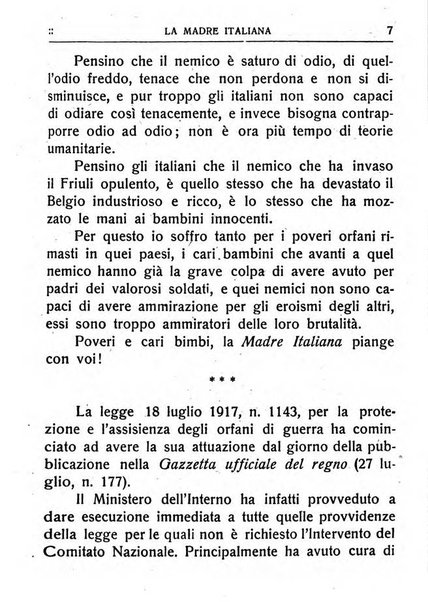 La madre italiana rivista mensile pro orfani della guerra