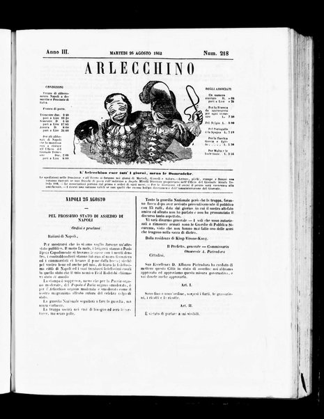 Arlecchino : giornale-caos di tutti i colori