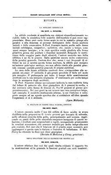 Giornale internazionale delle scienze mediche